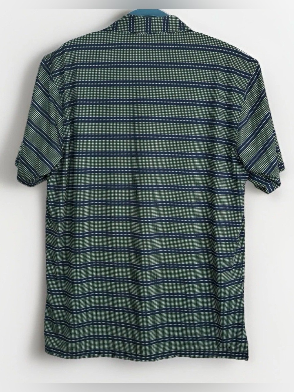 Turtleson Men's L Green Blue White Geometric Golf Polo Shirt Stoneridge Naples - Picture 2 of 12